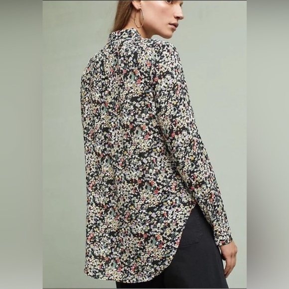 ANTHROPOLOGIE Maeve Matilda Floral Button Down Blouse Tunic Top Size M - Picture 7 of 12